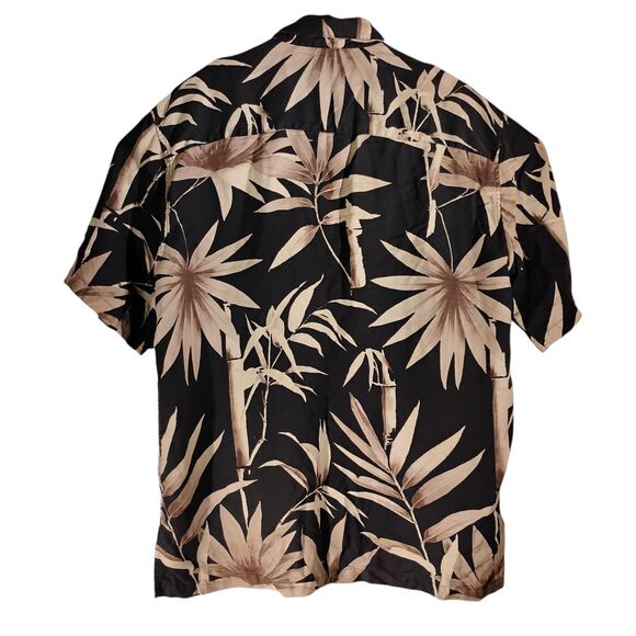 Tori Richard hawaiian shirt mens M Medium black floral all over 100% silk - Picture 2 of 7